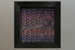 Wide, framed shot of Felicia Dean's textile project titled Momentum.